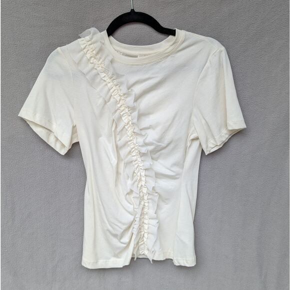NWT Ulla Johnson Vivi Cowrie Jersey Crewneck Cotton Short Sleeve T-shirt, size S - Picture 1 of 4